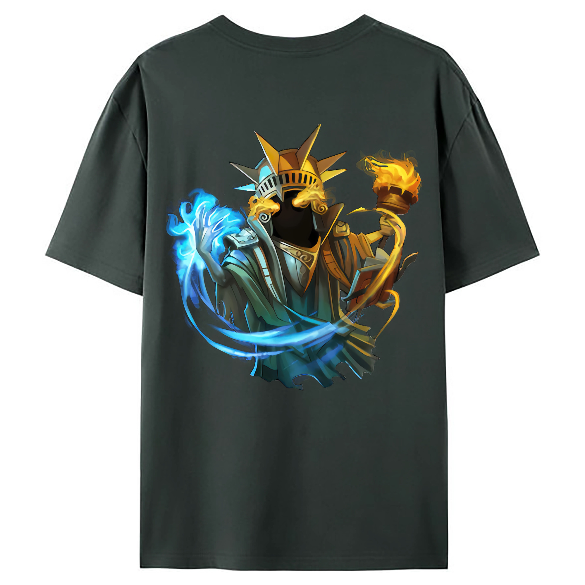 （画像用） リーグ・オブ・レジェンド League of Legends LOL 綿100％ メンズ半袖Tシャツ（バックプリント） 通気性